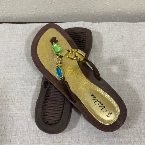 Flip flops Embellished 9/10 sandals Bling Bling Boho - Picture 2 of 4